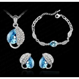 Set bijuterii Blue Leaves